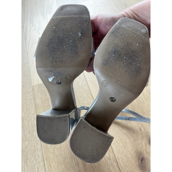 Worthington Block Silver Heels with Clear Toe Strap 6.5 - Picture 6 of 6